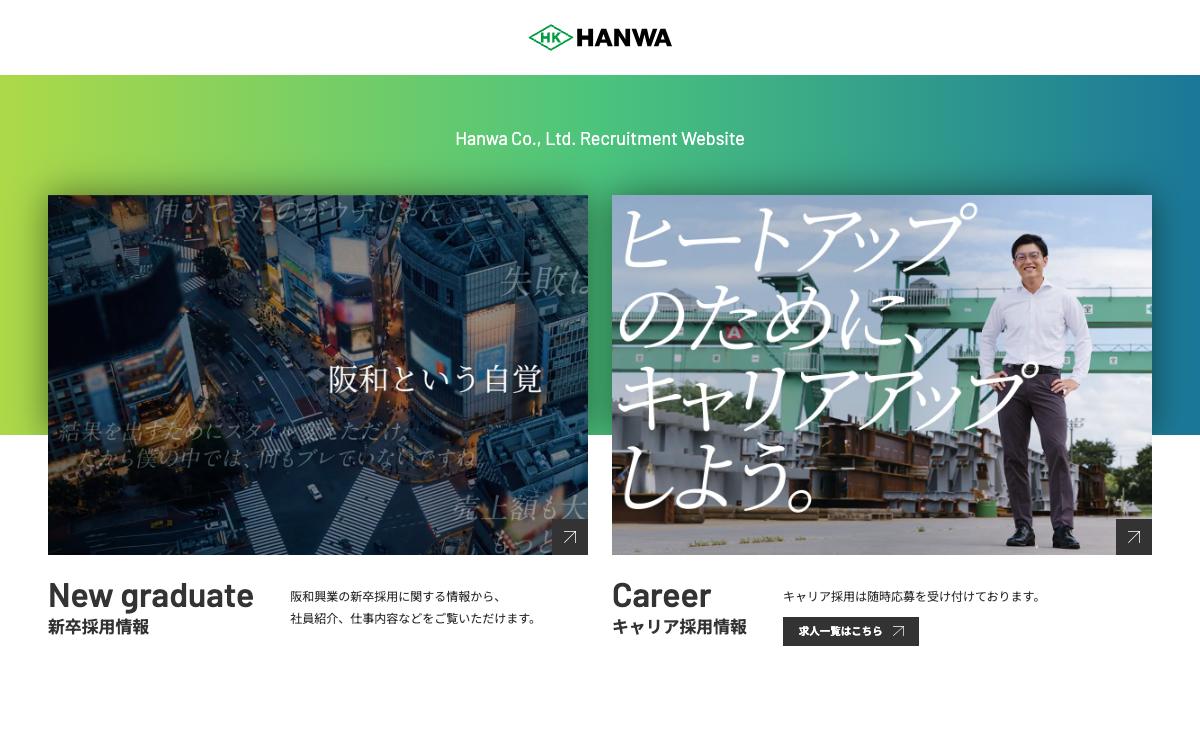 阪和興業の公式サイト(スクリーンショット)