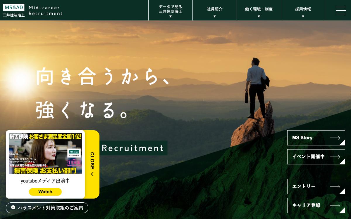 MS&ADインシュアランスGHDの公式サイト(スクリーンショット)
